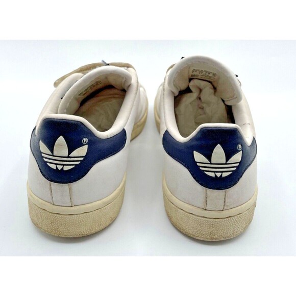 adidas Originals Stan Smith White Navy TREFOIL Sneakers 2008 Women’s Size 7 RARE - Picture 5 of 10